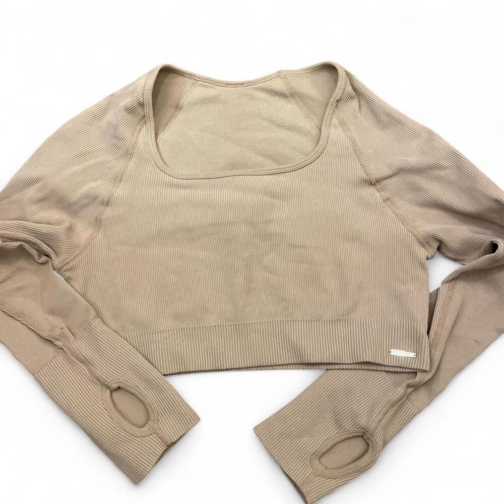 Savage X Fenty ribbed tan crop top